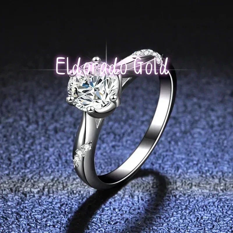 Moissanite Engagement Ring 1 Carat - Eldorado Gold - Bague en platine
