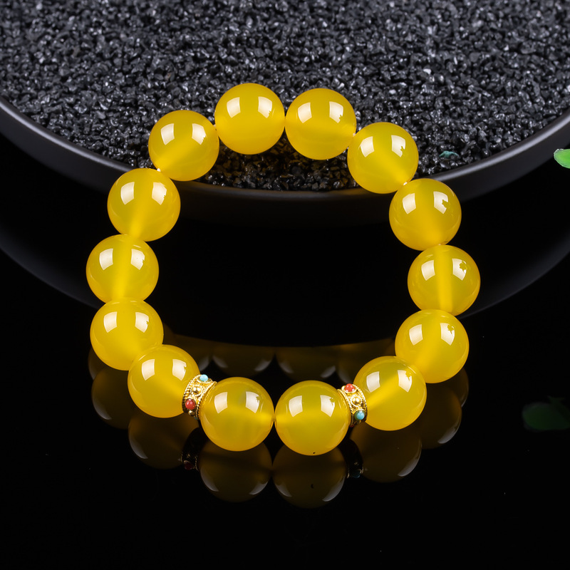 Bracelets - Jaune ambre jade, simple et polyvalent,