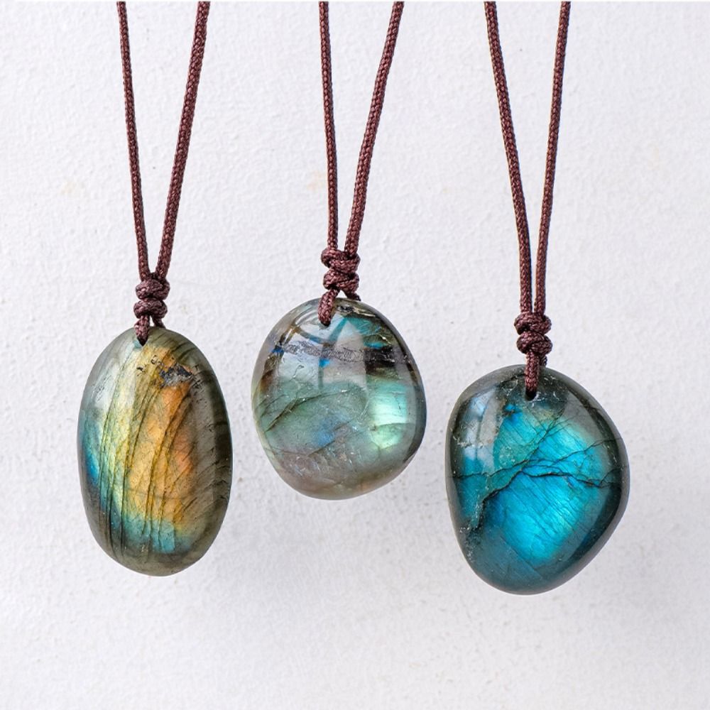 Pendentif en labradorite natur - Crystal Pendant Necklace Natural Stone avis et prix