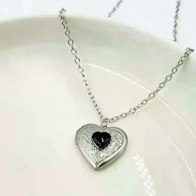Mode Baroque Vintage en forme  - Heart Locket Necklace Photo avis et prix