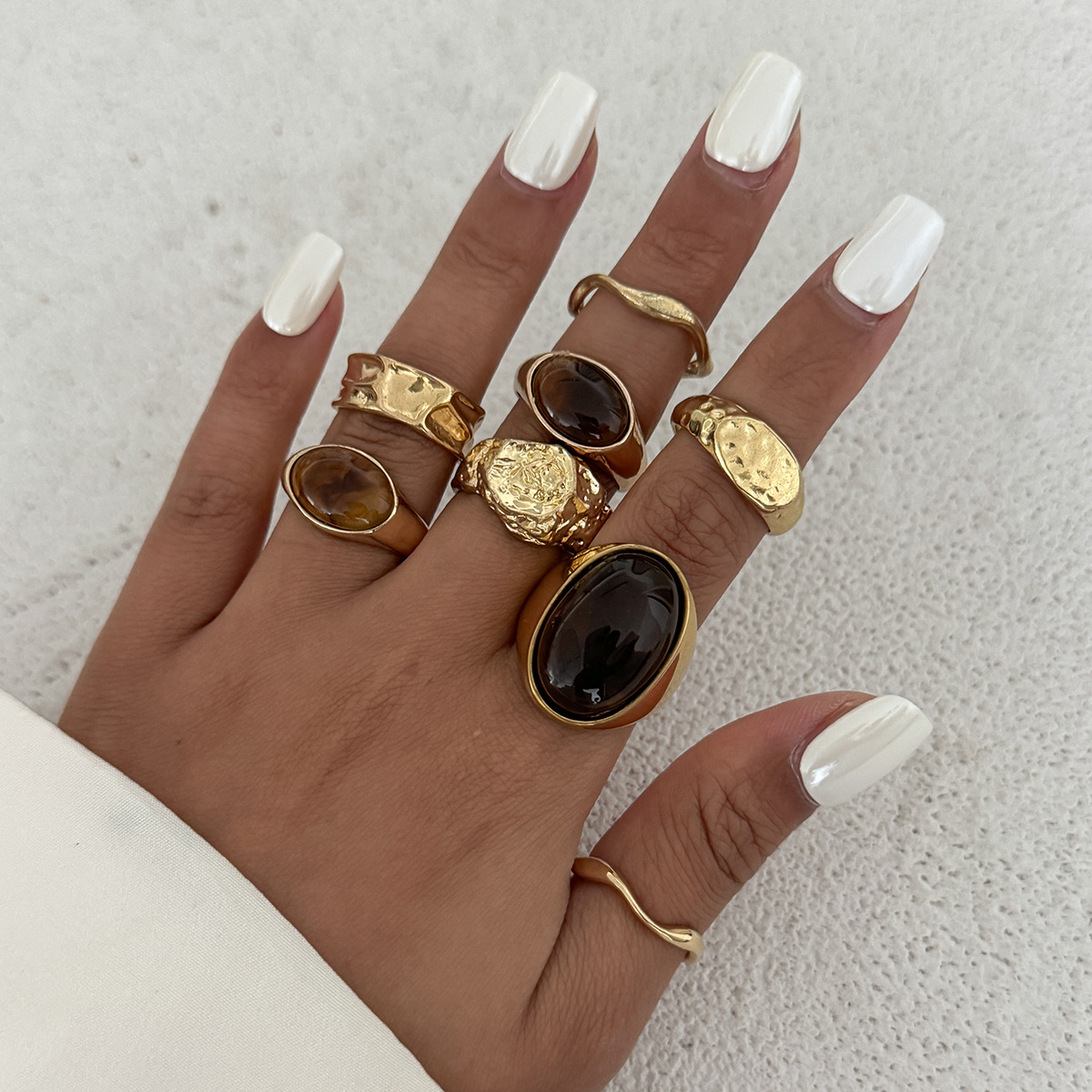 8 pièces/ensemble Vintage ambr - Vintage Punk Knuckle Rings Set avis et prix