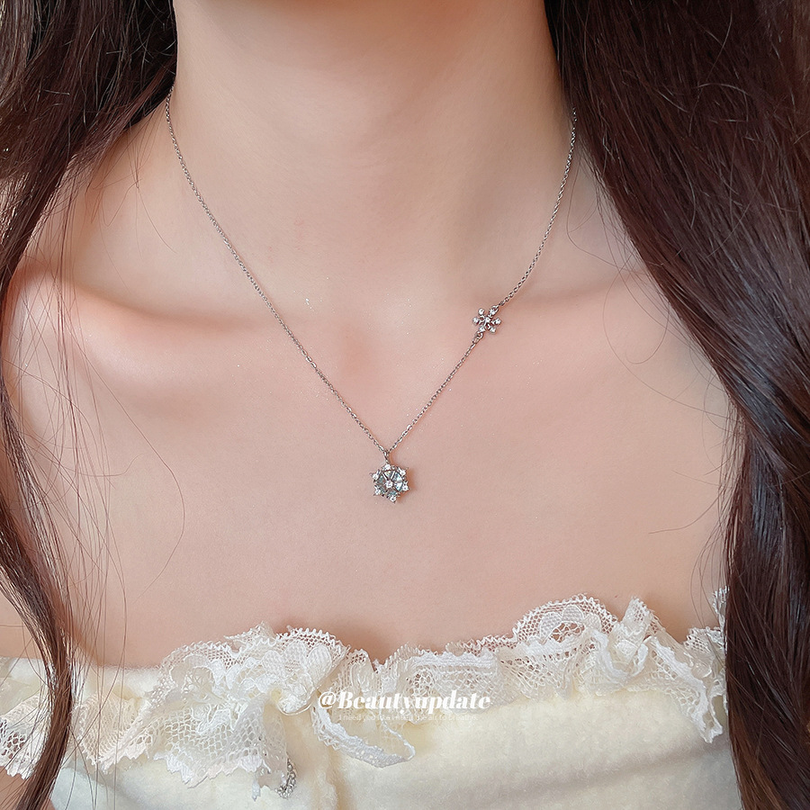 Collier pendentif flocon de ne - Layered Pendant Necklace Aesthetic avis et prix
