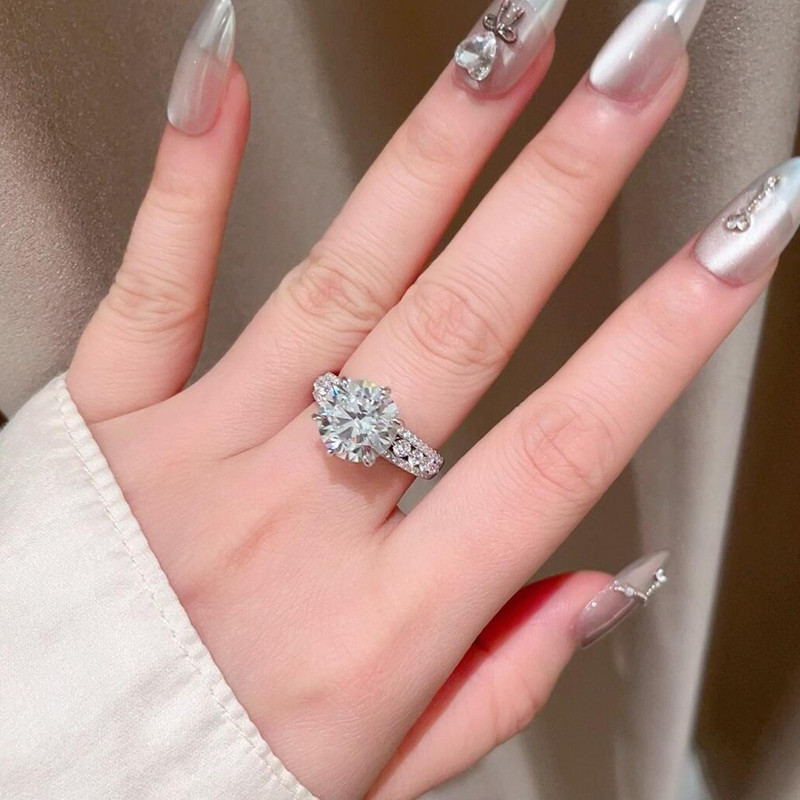 Bague pour femme en argent ste - Moissanite Engagement Ring 1 Carat avis et prix
