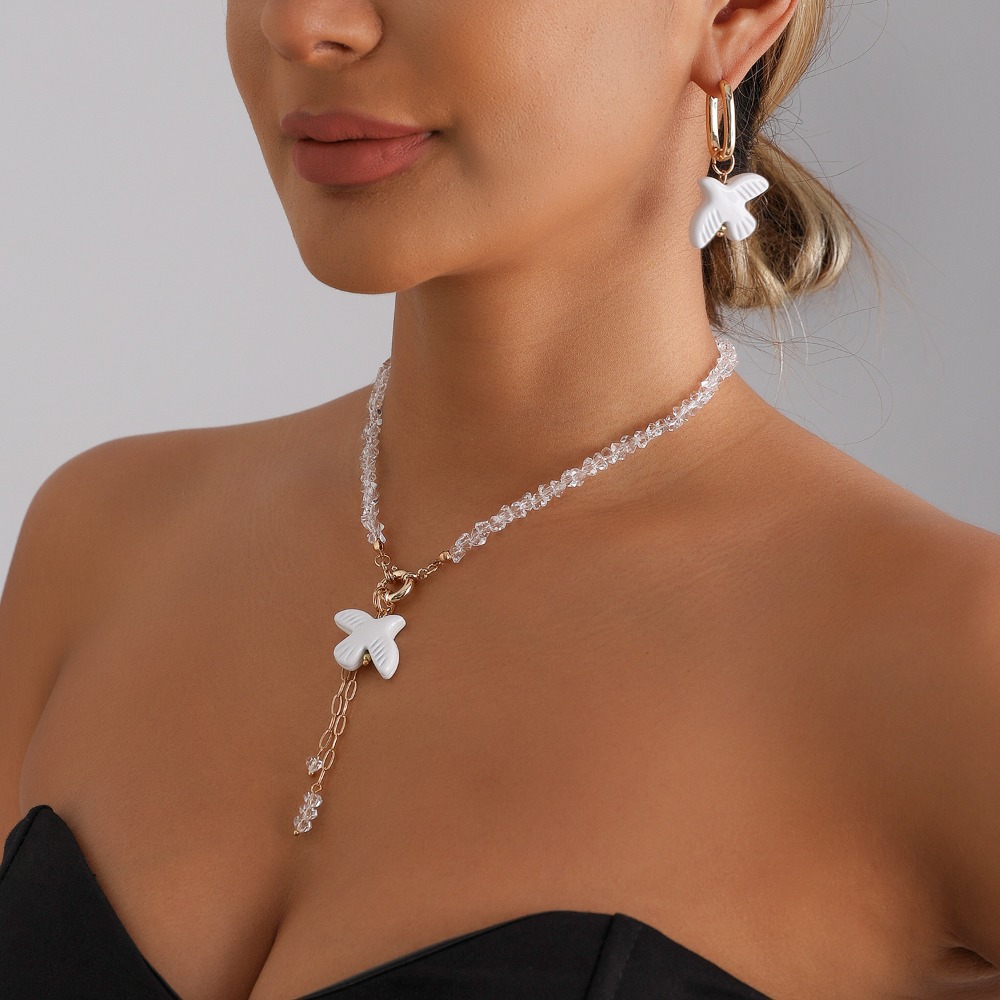 Collier ras du cou et boucles  - Layered Pendant Necklace Aesthetic avis et prix