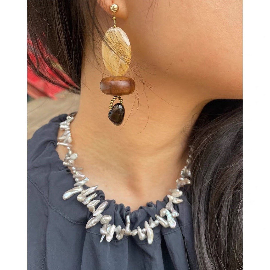 Ensemble de collier ras-du-cou - Pearl Choker Necklace Vintage avis et prix