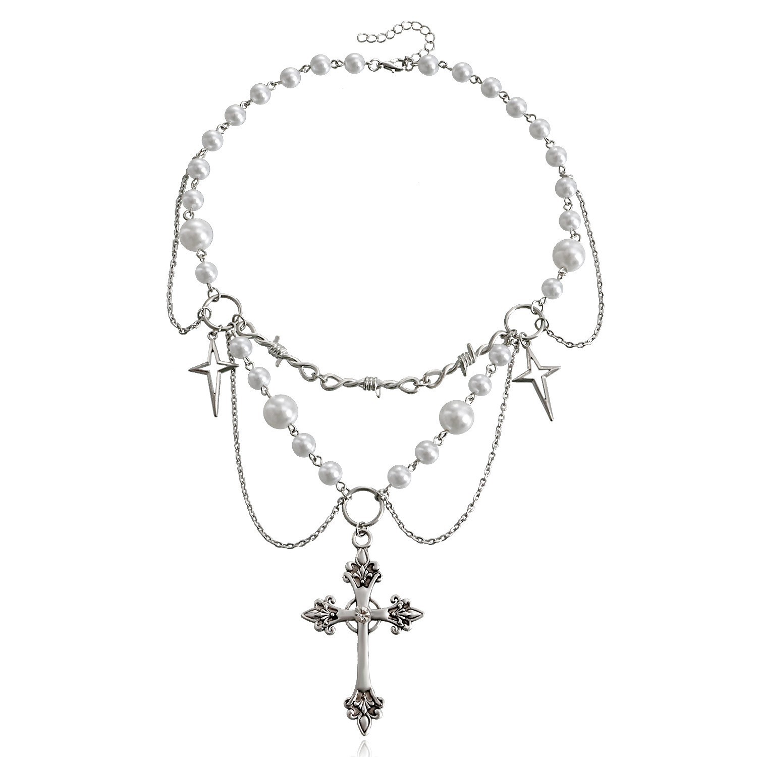 Collier de perles en forme de  - Pearl Choker Necklace Vintage avis et prix