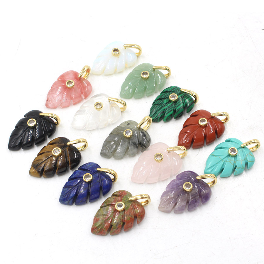 Pendentif Feuille en Cristal N - Crystal Pendant Necklace Natural Stone avis et prix